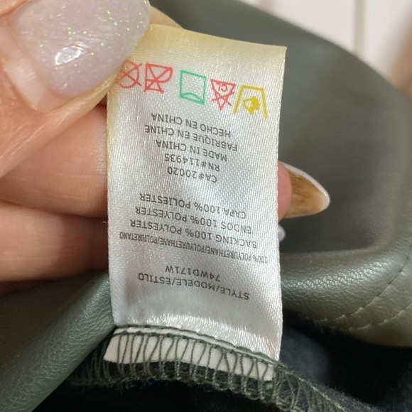 Retrod Dark Army Green Faux leather Sleeveless Mini DressSmall - Picture 5 of 6